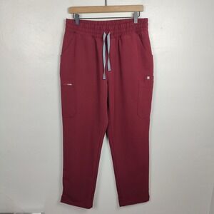 FIGS Yola Skinny‎ Scrub Pants Womens Large Burgundy Cargo Pockets Medical